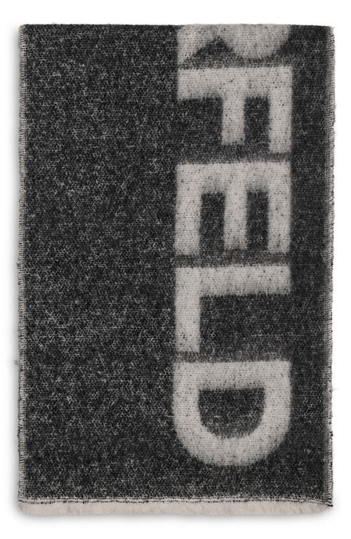 Karl Lagerfeld Paris Logo Fluffy Blanket Scarf In Black
