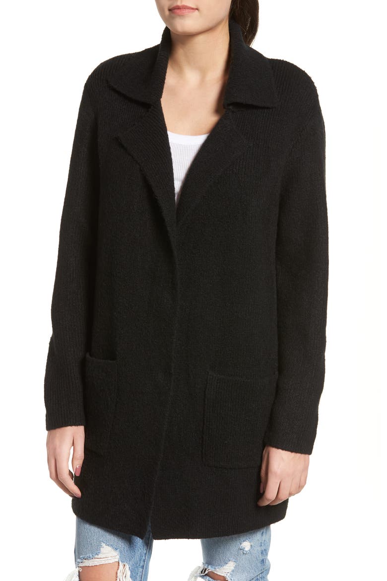 Knit Sweater Coat, Alternate, color, BLACK
