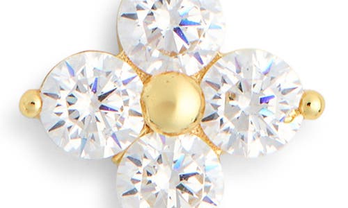 Argento Vivo Sterling Silver Clover Cubic Zirconia Cluster Pendant Necklace In Gold