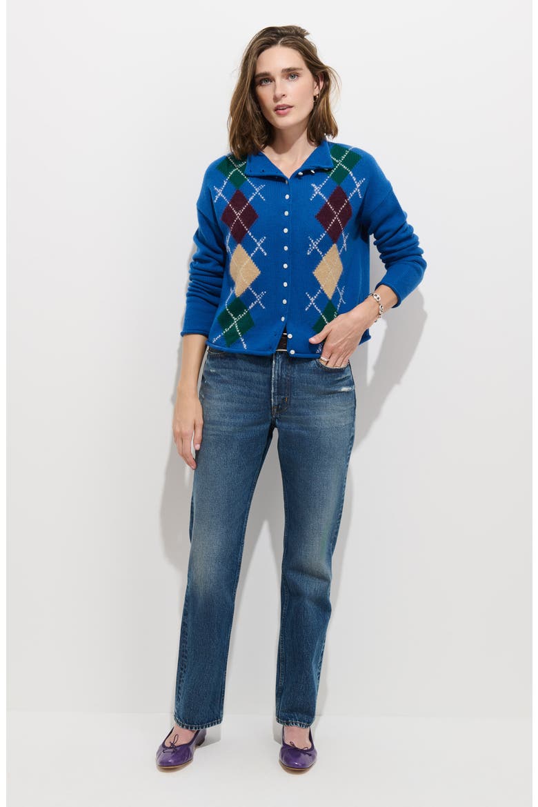 Taylor Argyle Wool Blend Cardigan, Alternate, color, CUNNINGHAM BLUE