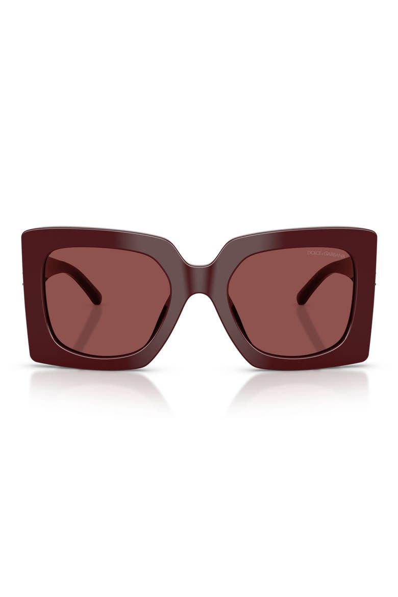 54mm Square Sunglasses, Main, color, BORDEAUX / DARK VIOLET
