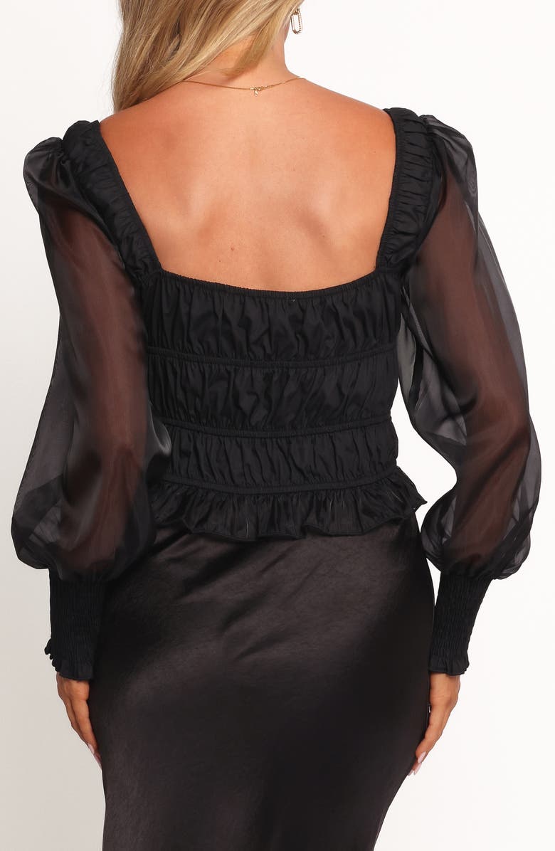 Petal & Pup Vespera Shirred Crop Top, Alternate, color, Black