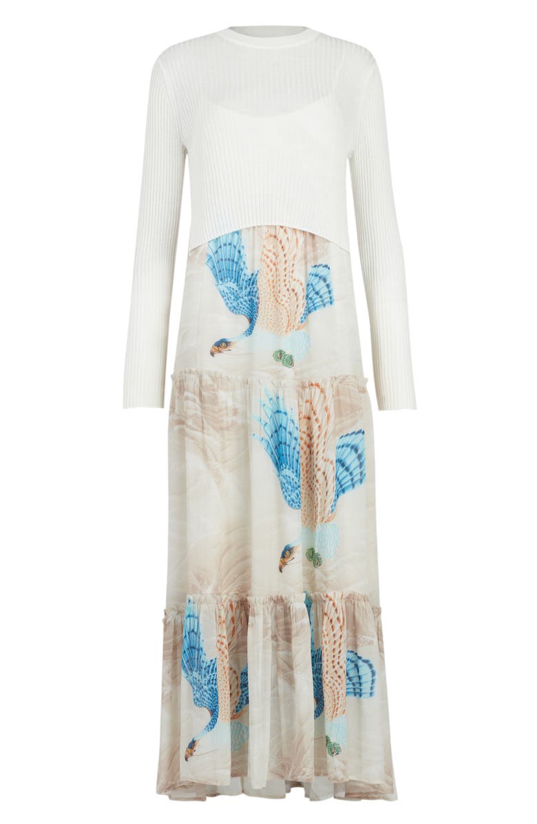 AllSaints Tilly Two-in-One Long Sleeve Sweater Maxi Dress, Alternate, color, 