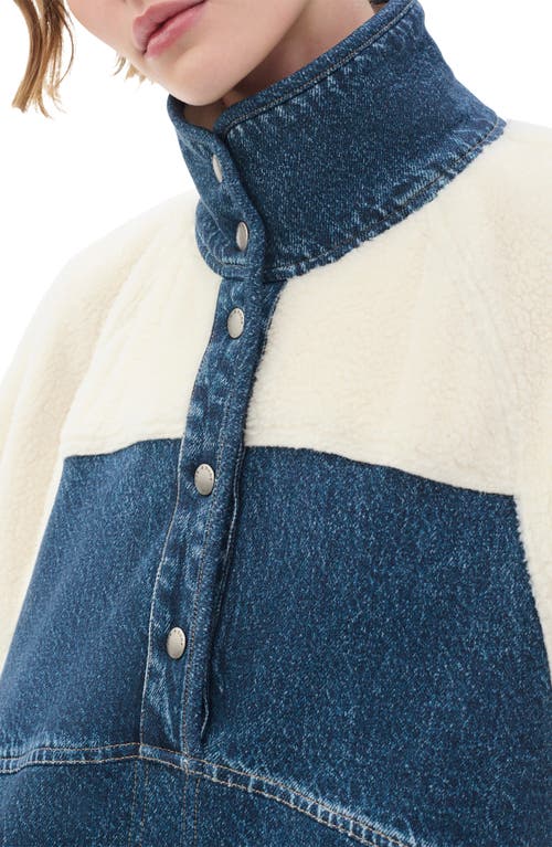 Rag & Bone Miramar High Pile Fleece Pullover In Blue