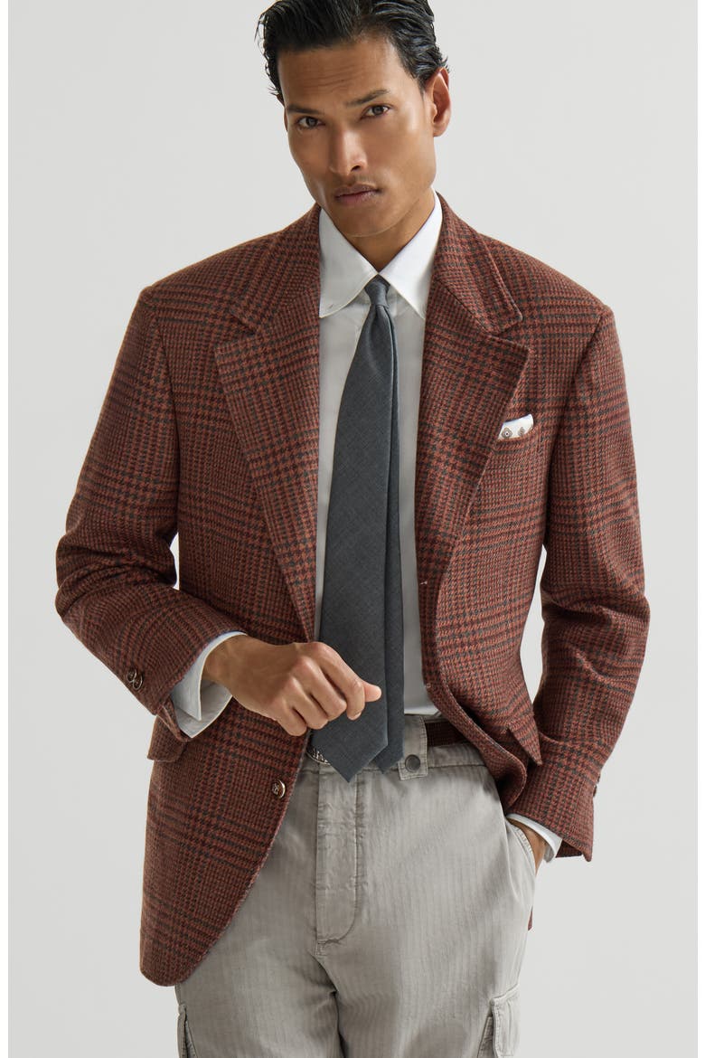 Cashmere Prince of Wales Cavallo Tailor blazer, Alternate, color, Grey