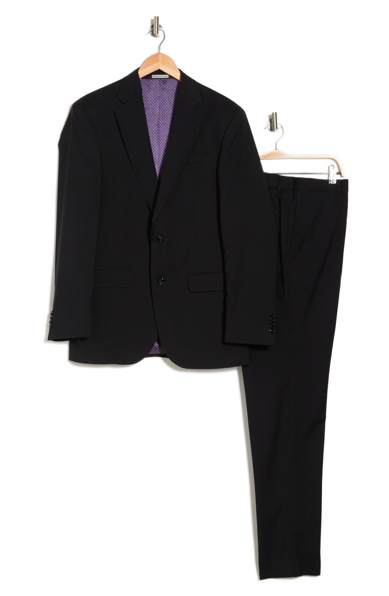 Ted Baker London Jarrow Trim Fit Wool Suit, Alternate, color, Black