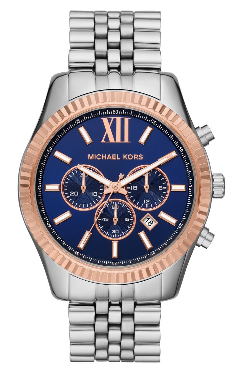 Michael Kors Large Lexington Chronograph Bracelet Watch, 45mm, Main, color,