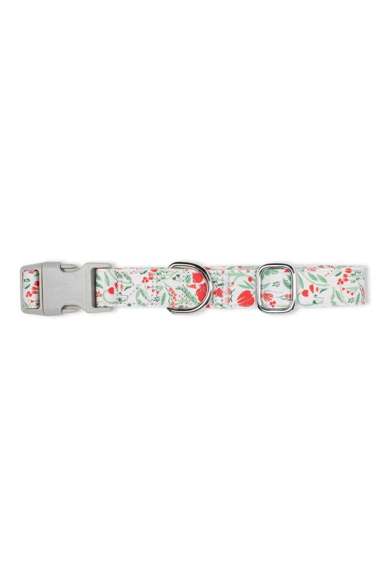 Ditsy Floral Large Dog Collar, Main, color, GREEN