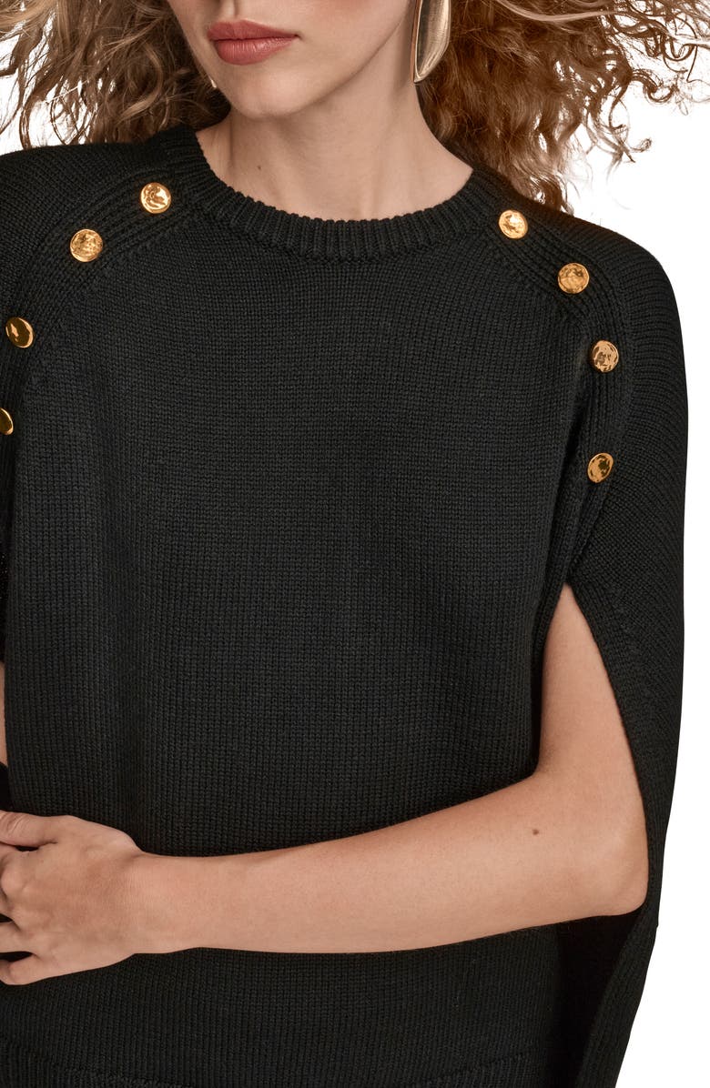Donna Karan New York Cape Sweater, Alternate, color, Black