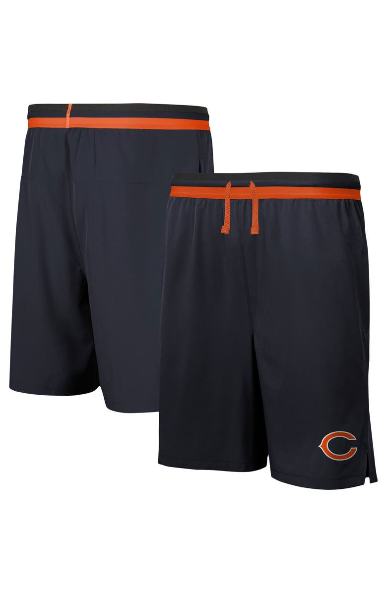 Outerstuff Men's Navy Chicago Bears Cool Down Tri-Color Elastic Training Shorts, Alternate, color, Navy