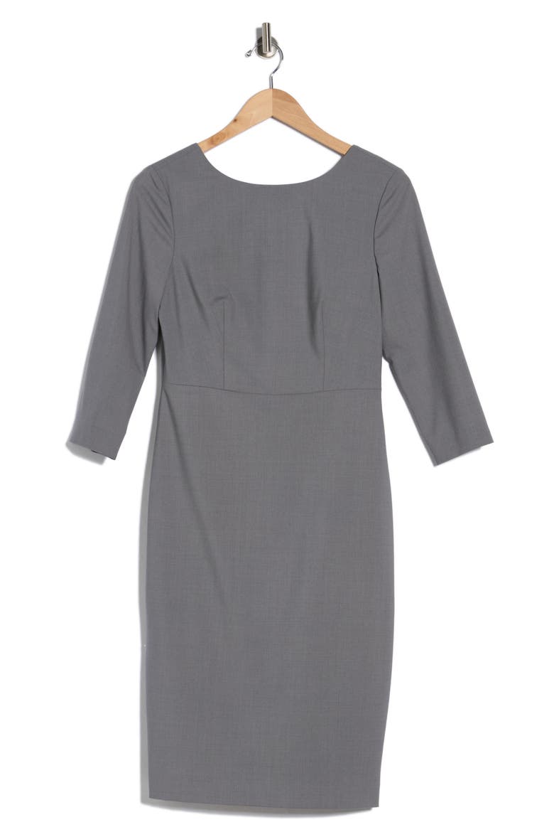 Varetta Stretch Wool Sheath Dress, Alternate, color, PEARL MELANGE