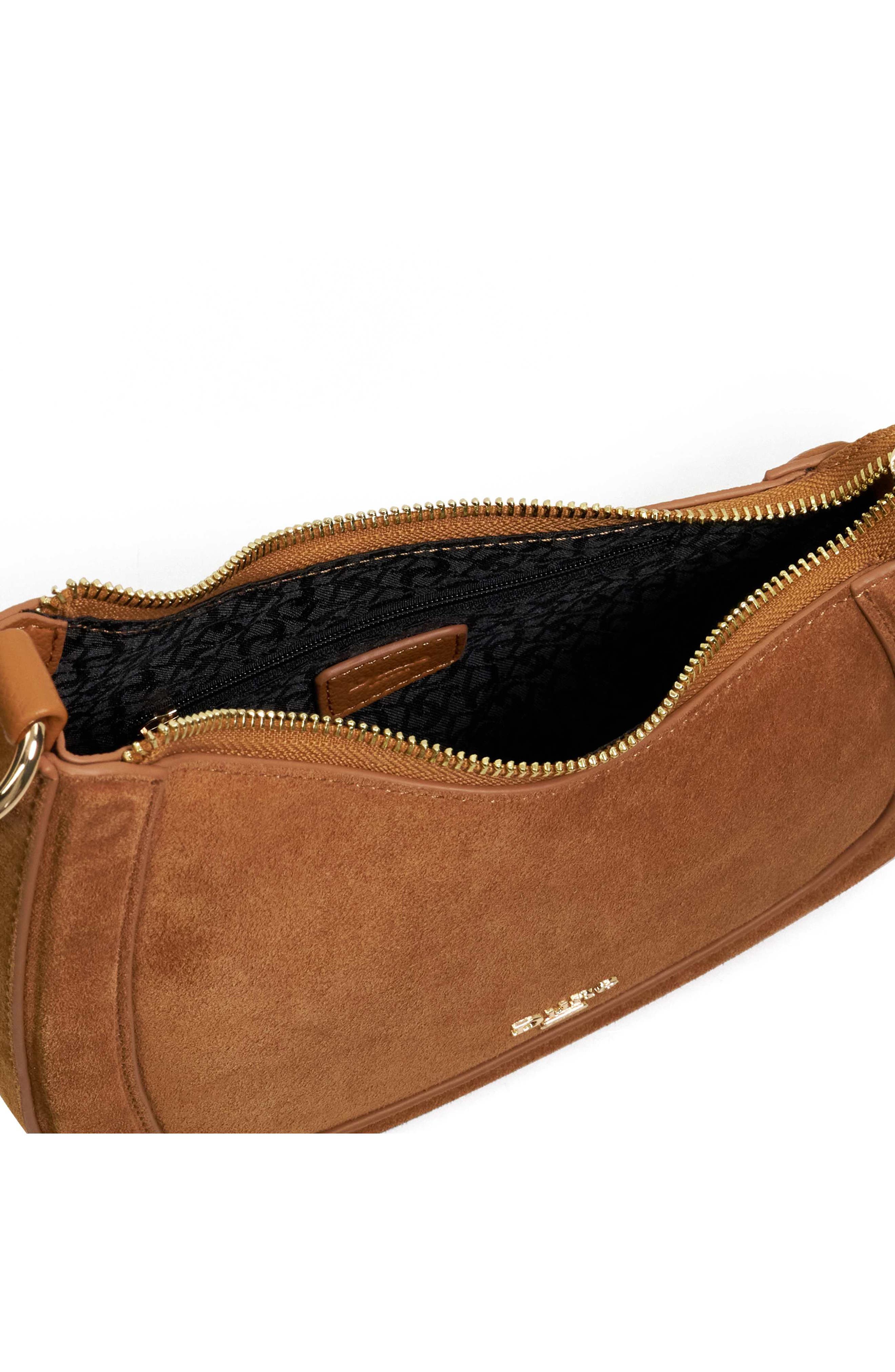 Dune London Direction Suede Shoulder Bag, Alternate, color, 