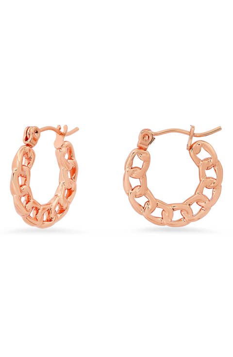Cuban Link Hoop Earrings