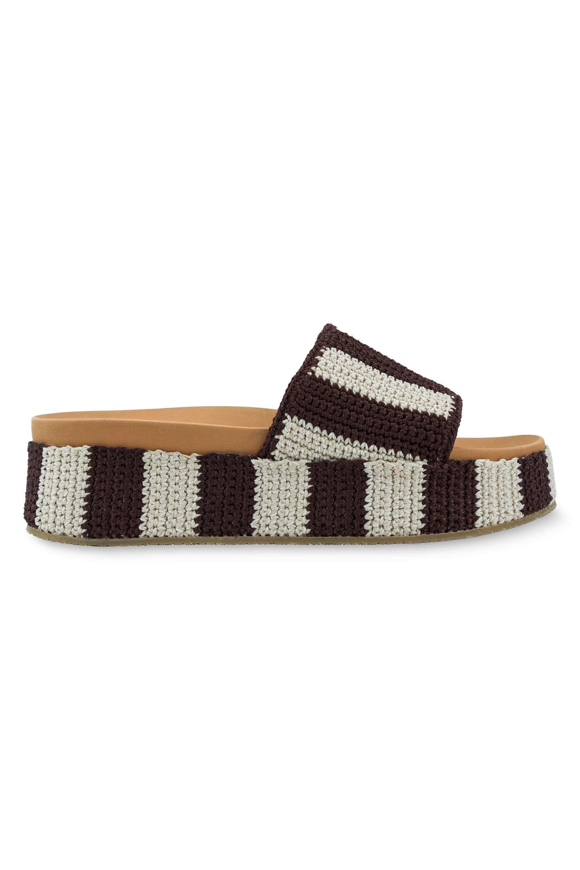 The Sak Olivia Slide Sandal, Alternate, color, Brown Stripe
