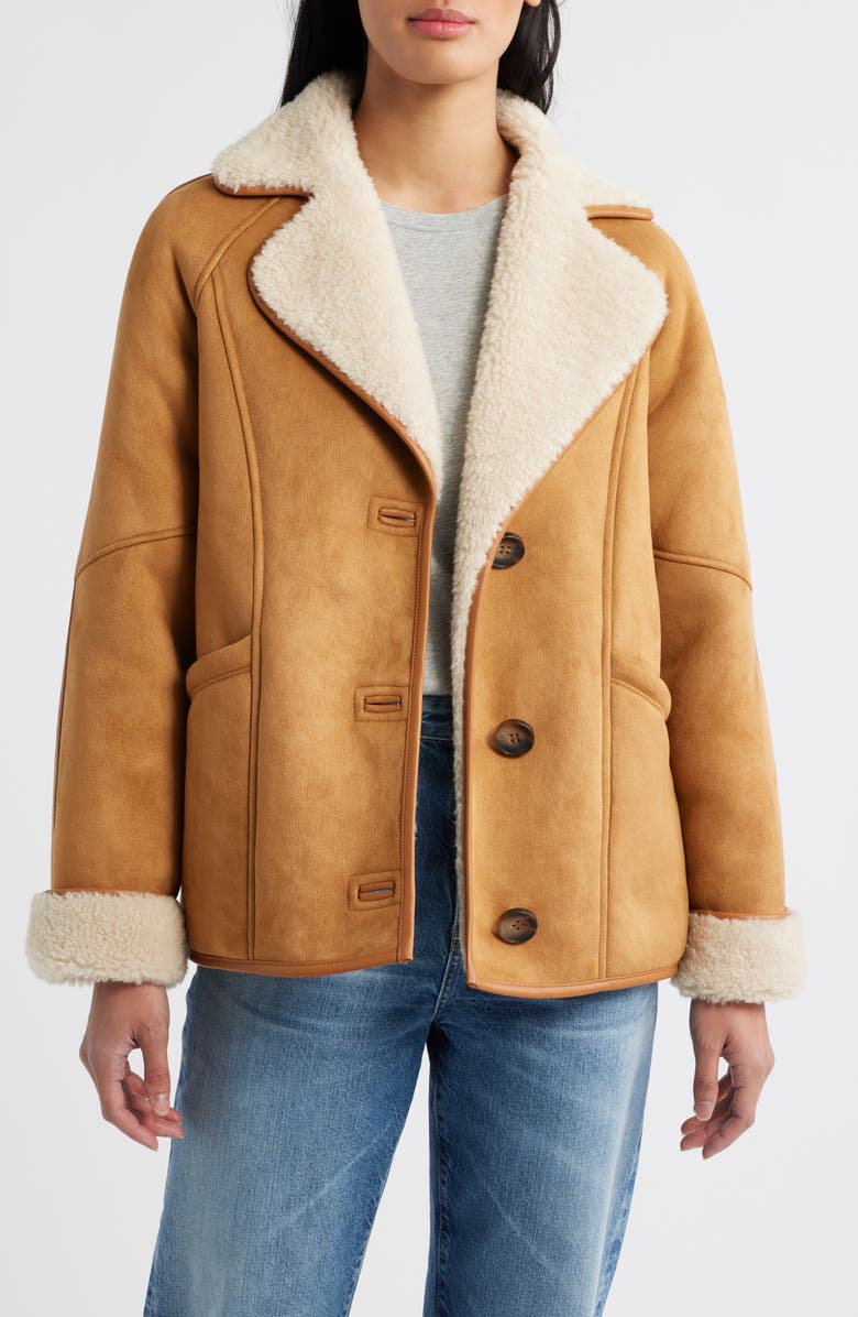 Sam Edelman Faux Suede & Faux Shearling Jacket, Alternate, color, 