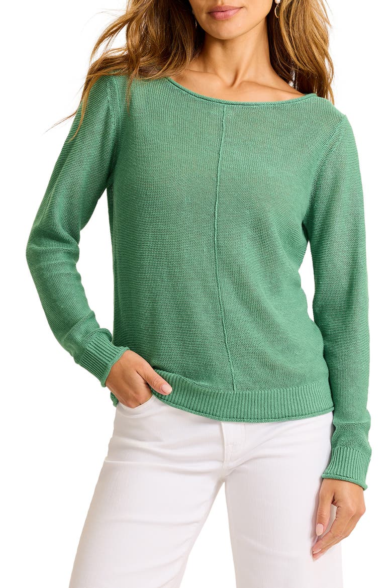 Cedar Relaxed Fit Linen Sweater, Main, color, SPRUCE FROST