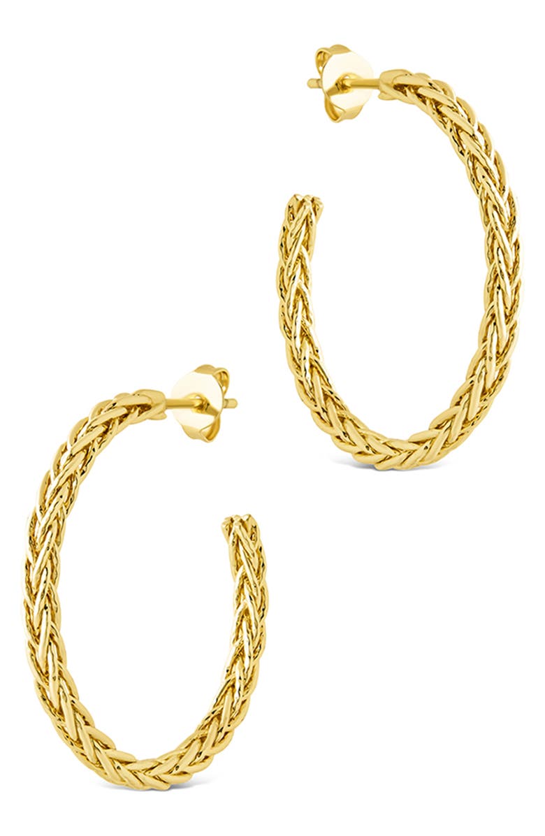 Sterling Forever Penrose Braided Hoop Earrings, Alternate, color, Gold