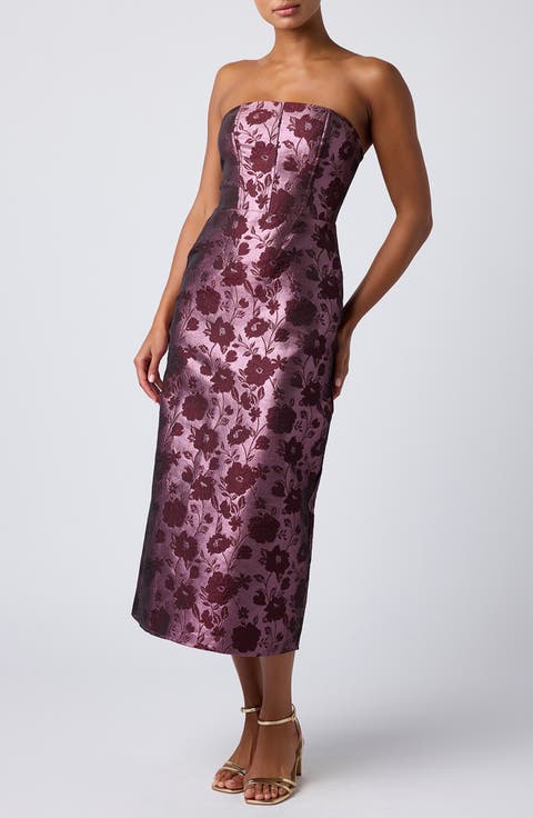 Corset Strapless Midi Dress