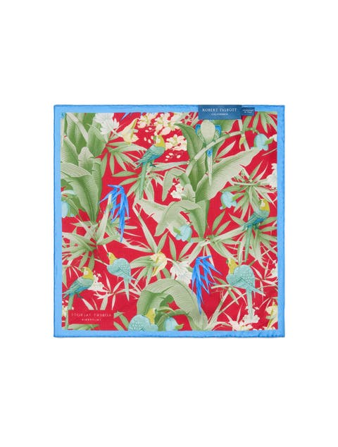 York Tropical Floral Pocket Square