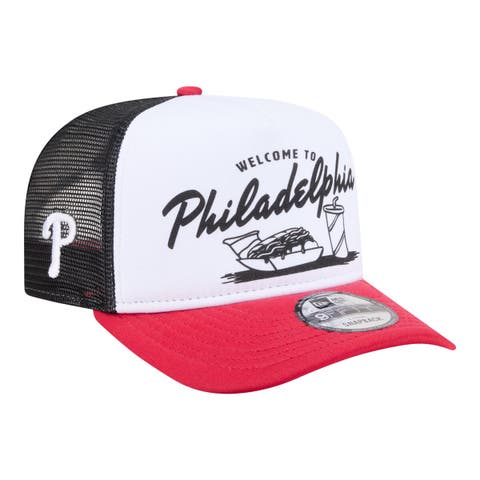 Men's New Era  White/Red Philadelphia Phillies Foodie A-Frame 9FIFTY Trucker Snapback Hat
