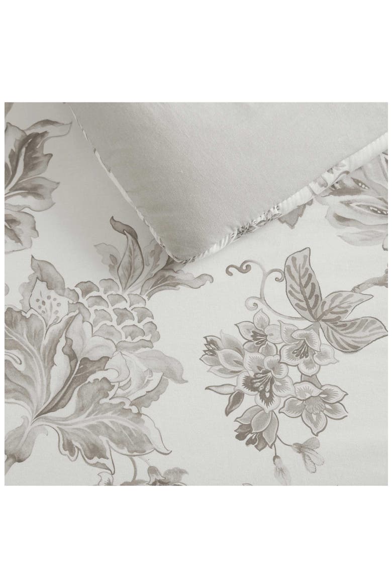 Avery Floral Cotton Sateen Comforter Set, Alternate, color, MOONLIGHT GREY