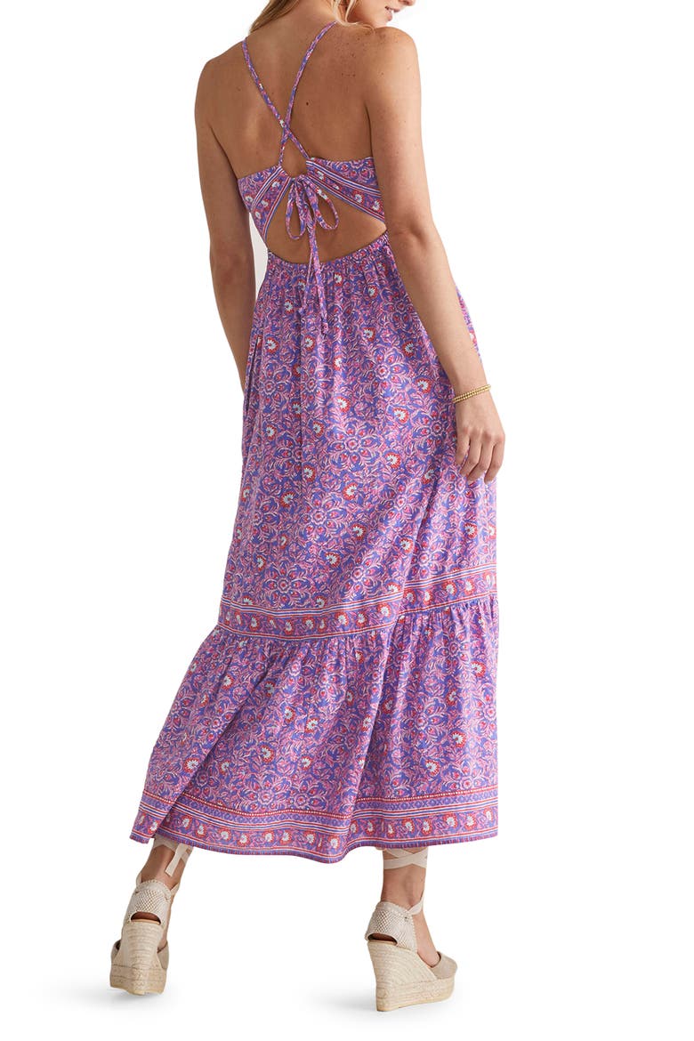 Tile Print Tie Back Maxi Sundress, Alternate, color, KATAMA TILE - VIOLET