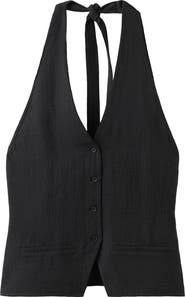 MANGO Gauze Halter Top