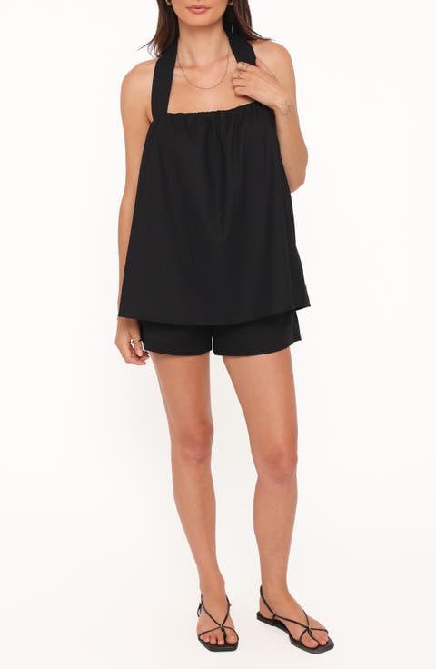 Lysandra Cotton & Linen Halter Top & Shorts Set
