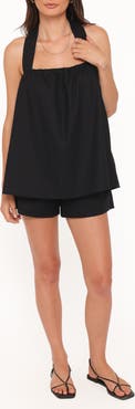 Petal & Pup Lysandra Cotton & Linen Halter Top & Shorts Set