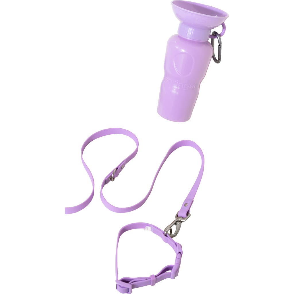 Springer Dog Leash & 22 oz. Water Bottle Set in Lilac  product