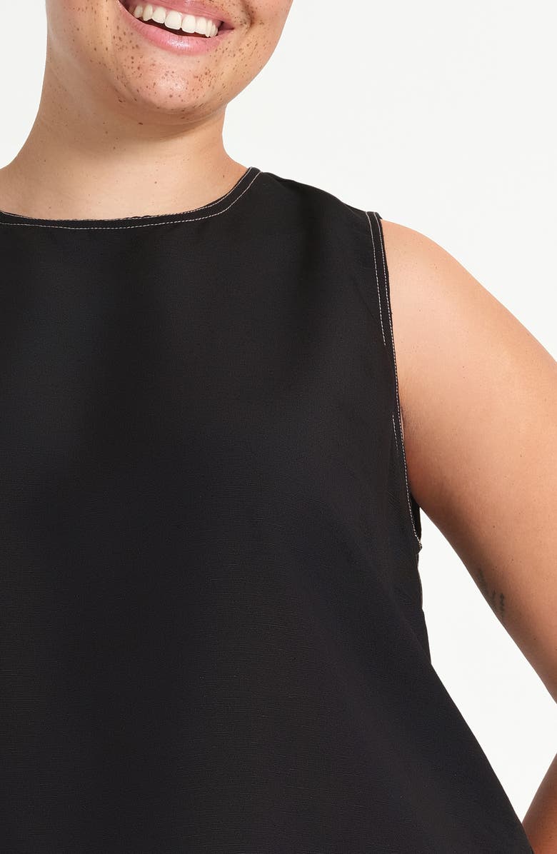 Estelle Shae Sleeveless Linen Blend Top, Alternate, color, Black/ Stone