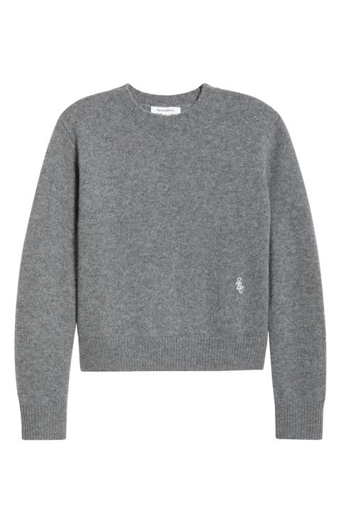 Embroidered Logo Cashmere & Wool Sweater