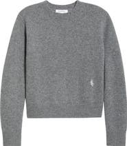 Sporty & Rich Embroidered Logo Cashmere & Wool Sweater