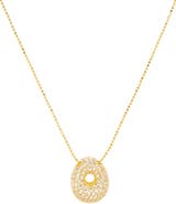 MARLYN SCHIFF Pavé Bubble Initial Pendant Necklace