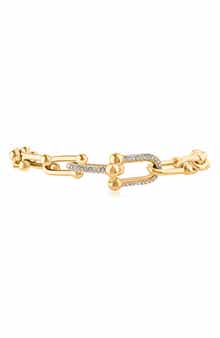 Cubic Zirconia Interlocking Link Bracelet