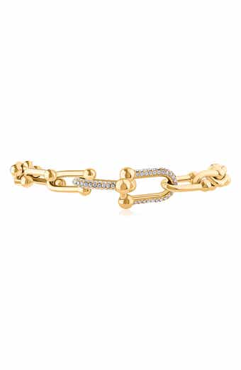 Cubic Zirconia Interlocking Link Bracelet