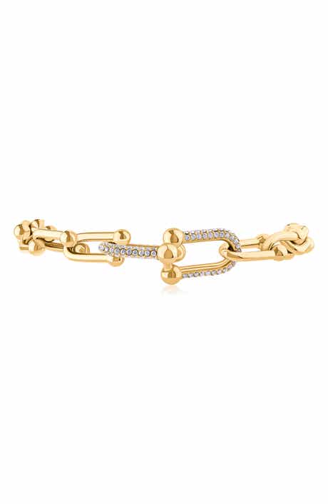Cubic Zirconia Interlocking Link Bracelet