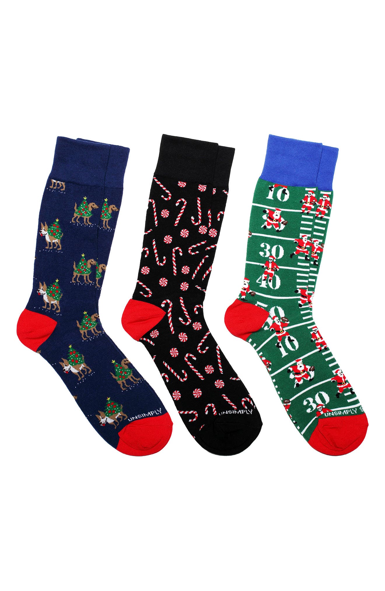 UNSIMPLY STITCHED Assorted 3-Pack of Crew Socks