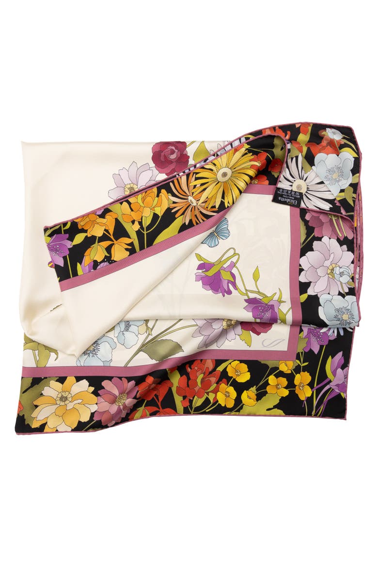 Carlotta - Hand Rolled Silk Foulard for Women, Alternate, color, Black