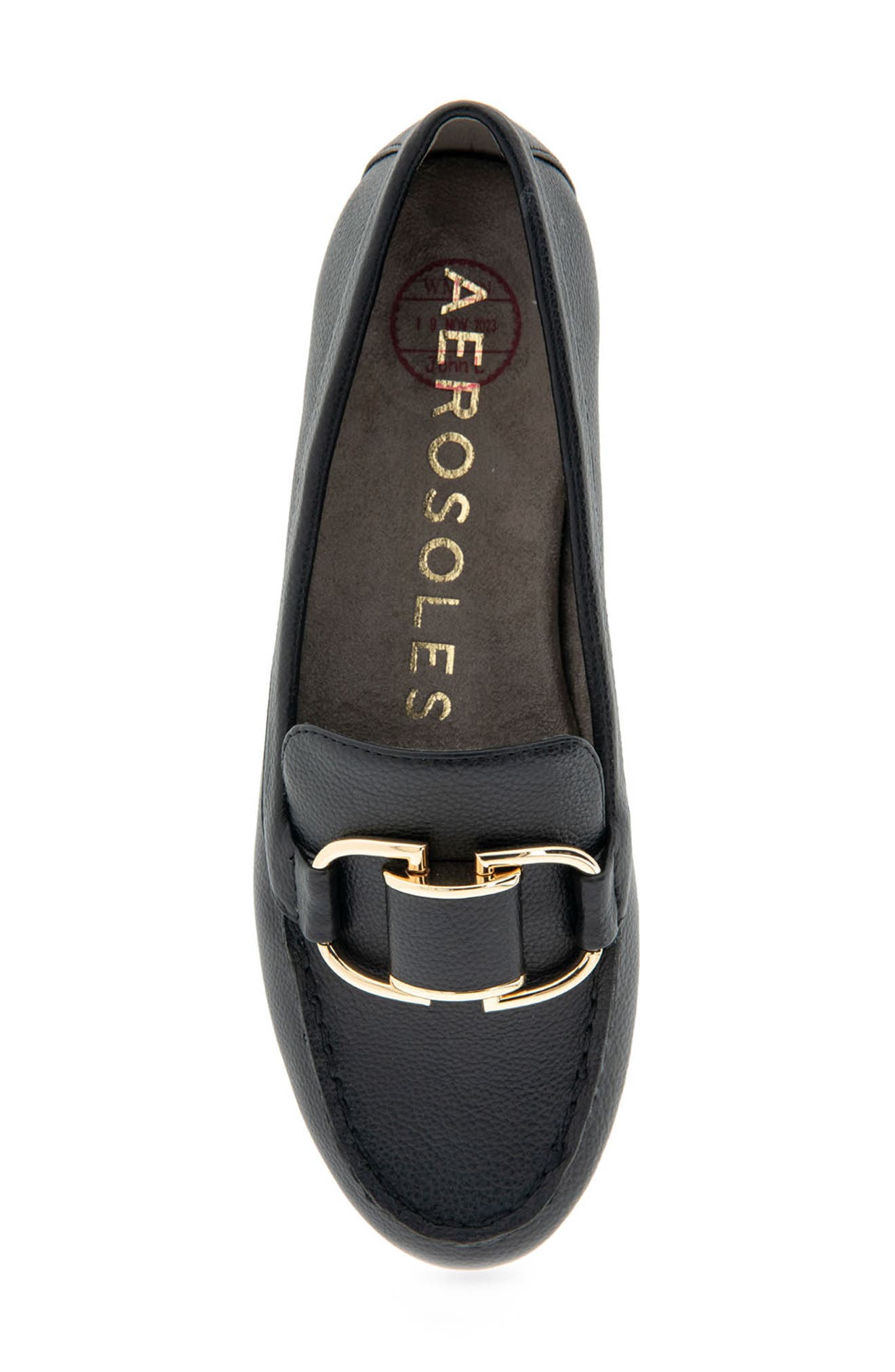 Aerosoles Denver Buckle Loafer, Alternate, color, Black Pu