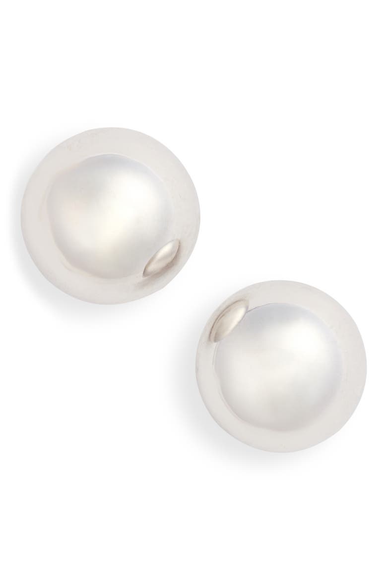 Half Dome Stud Post Earrings, Main, color, STERLING SILVER