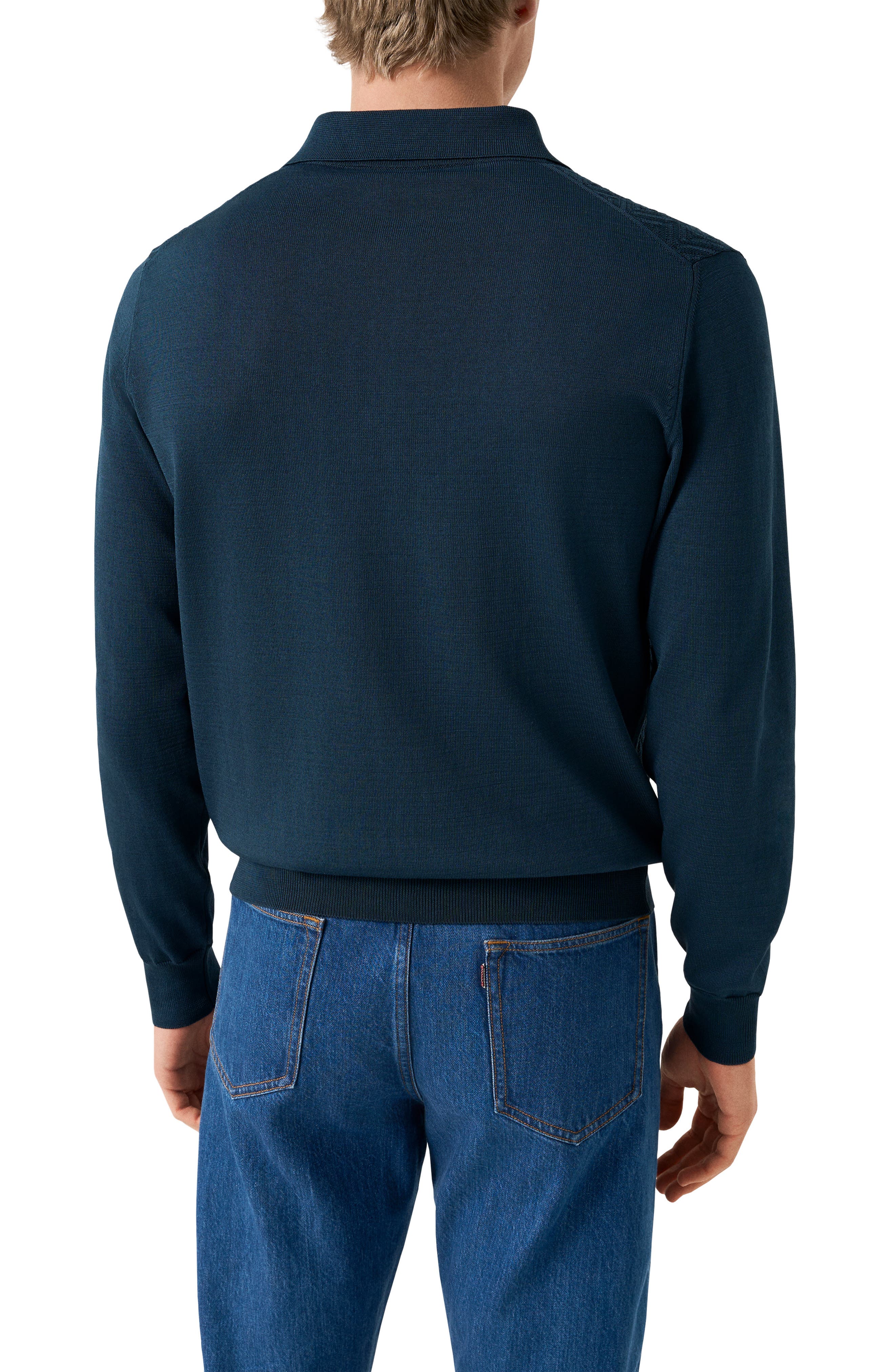 Chevron Structure Long Sleeve Polo - image 4