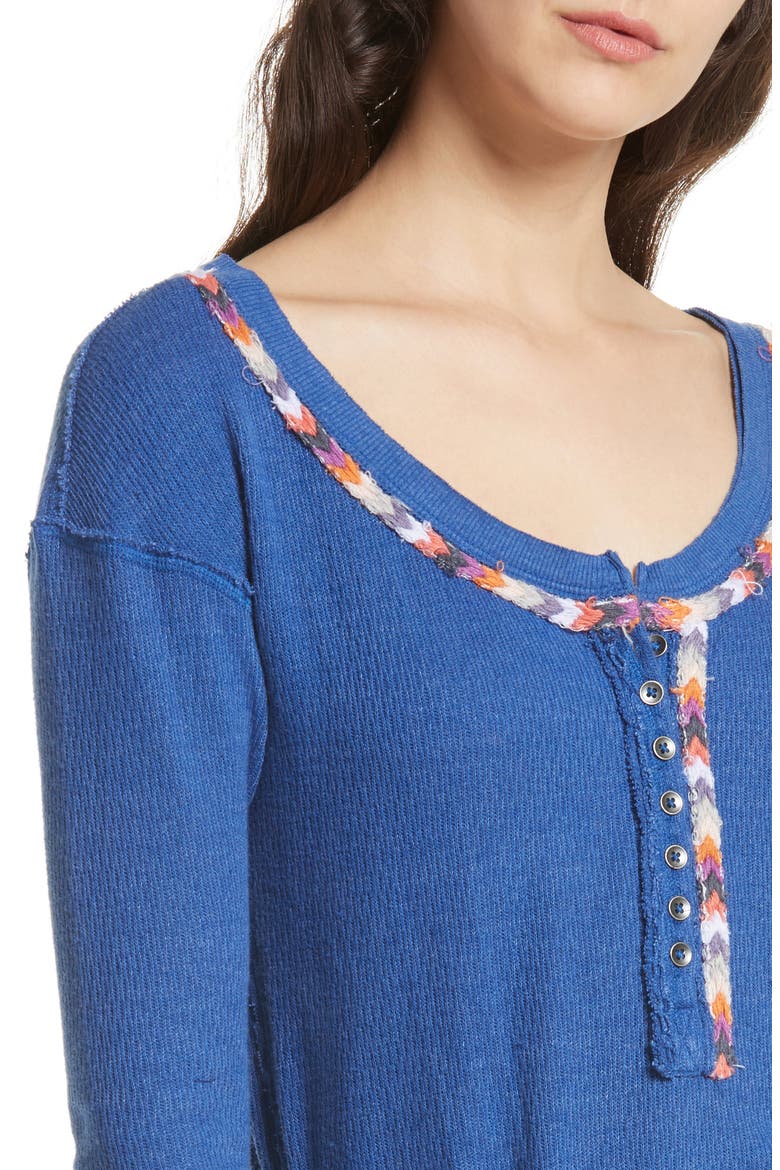 Rainbow Thermal Tee, Alternate, color, BLUE