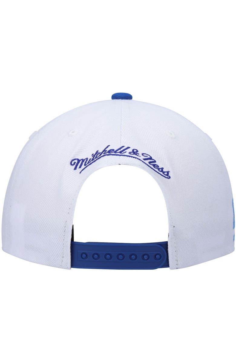 Mitchell & Ness Men's Mitchell & Ness White/Royal Los Angeles Lakers Hardwood Classics Snapback Hat, Alternate, color, White