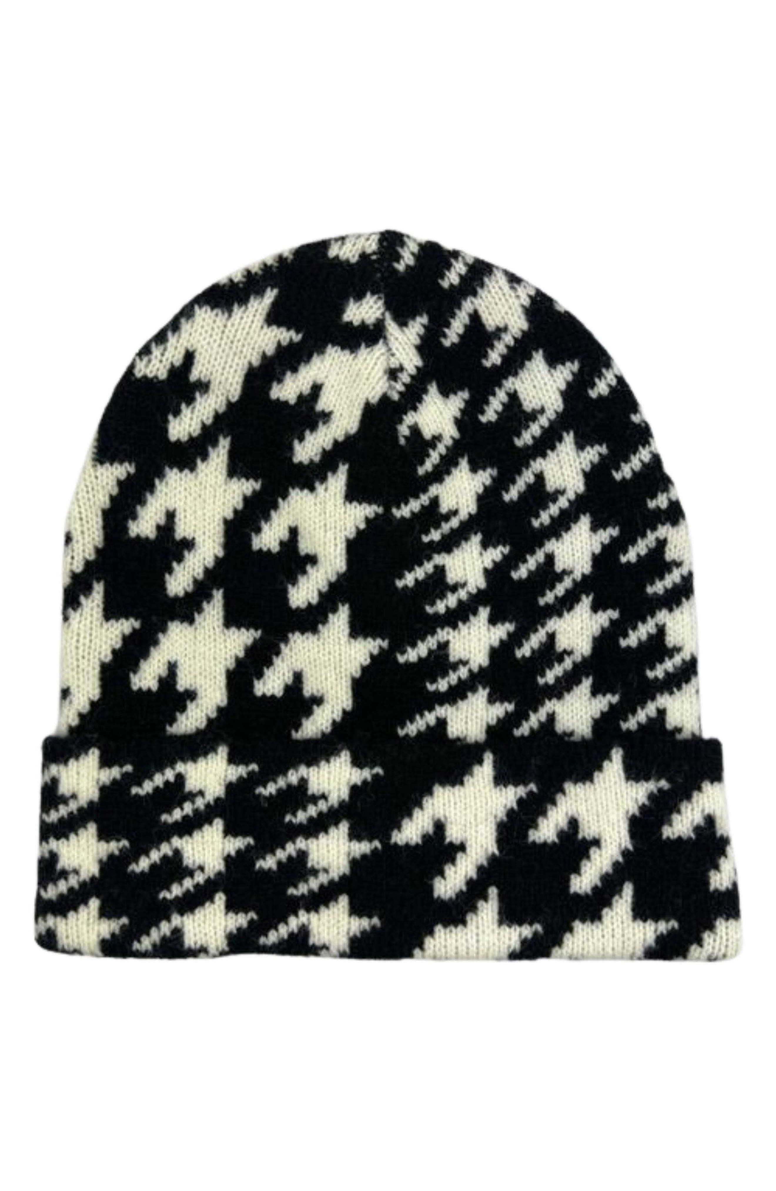 MARCUS ADLER Houndstooth Cuff Beanie