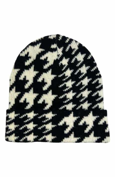 MARCUS ADLER Houndstooth Cuff Beanie