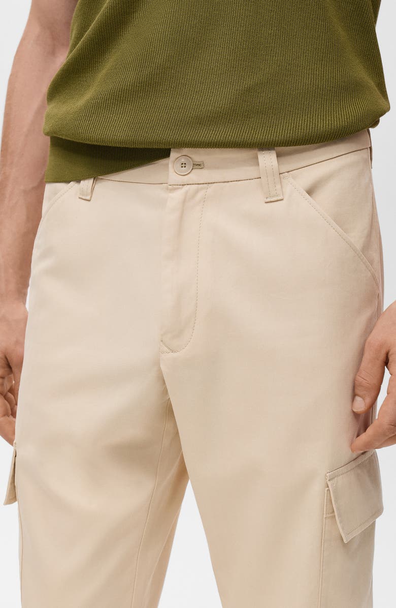 MANGO Cotton Blend Cargo Pants, Alternate, color, Beige