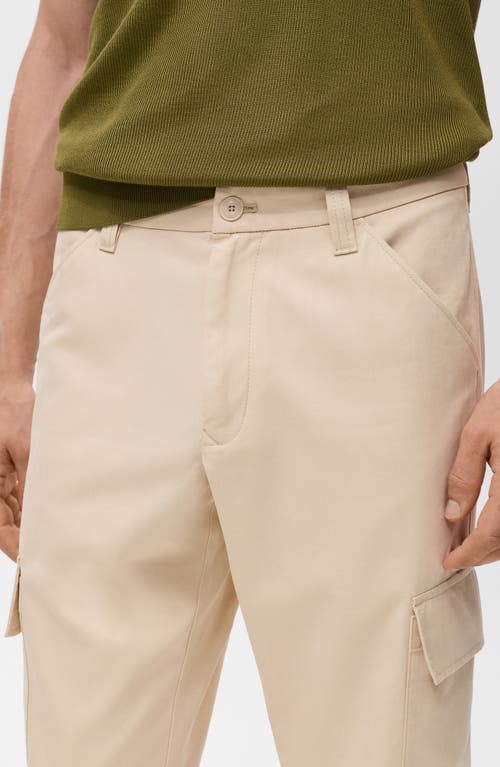 Mango Cotton Blend Cargo Pants In Neutral