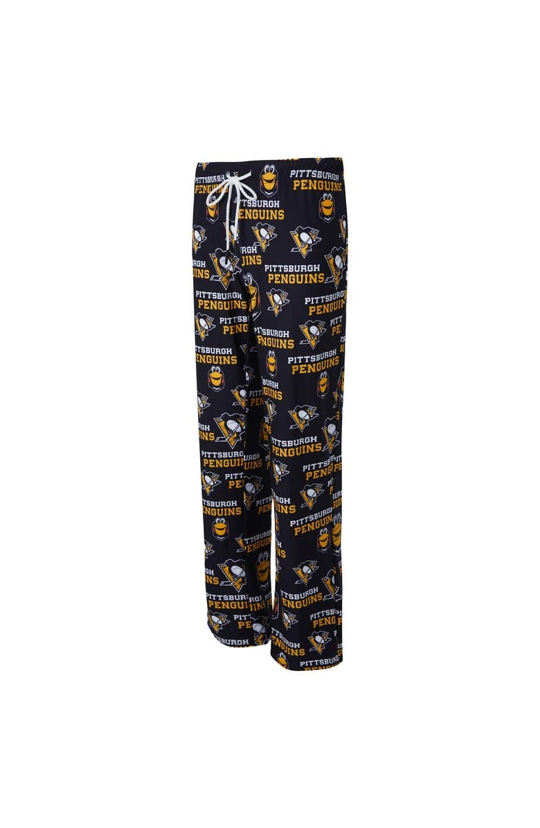 CONCEPTS SPORT Women's Concepts Sport Black Pittsburgh Penguins Zest Allover Print Knit Pants, Alternate, color, Black