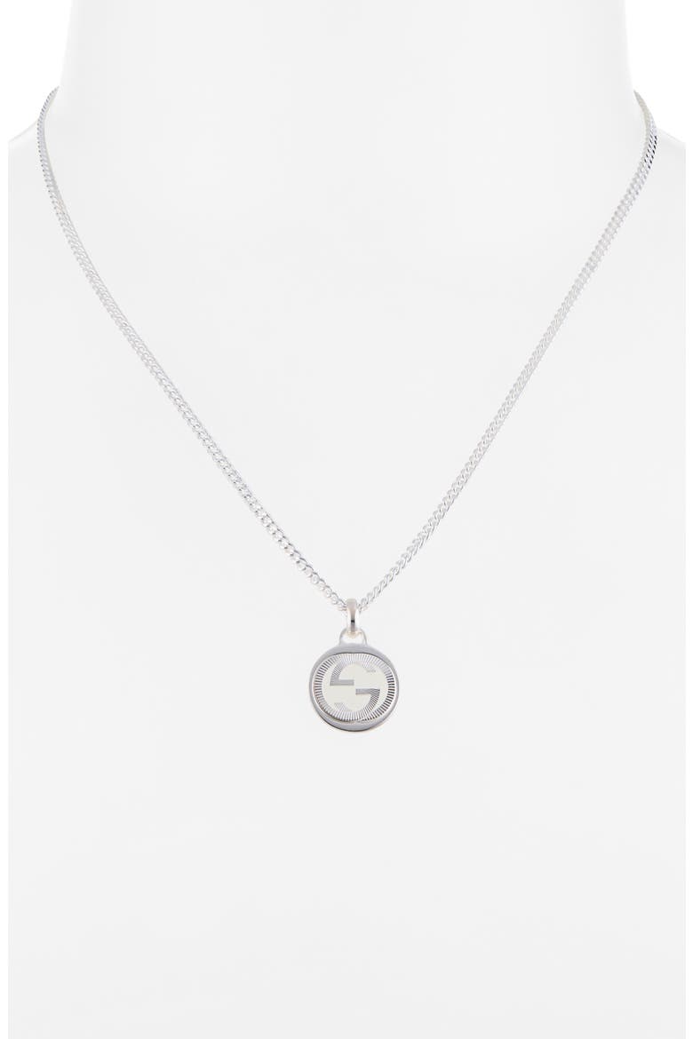 Interlocking G Pendant Necklace, Alternate, color, SILVER